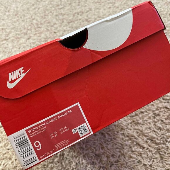 Nike Women’s Icon Classic Sandals Shoes Black White DH0224-001, Size 9 (New) - Picture 9 of 14